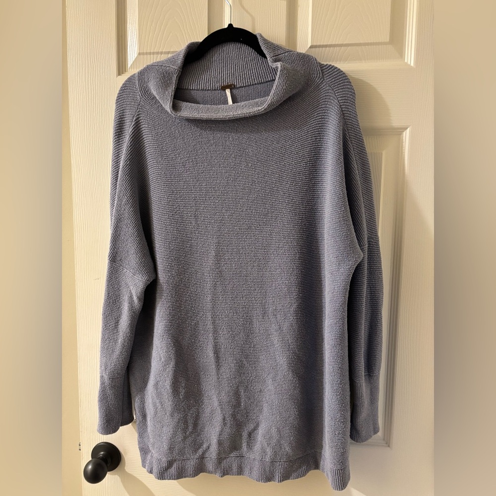 Free People Ottoman Slouchy Tunic Oversized Sweater Light Blue Size Small
